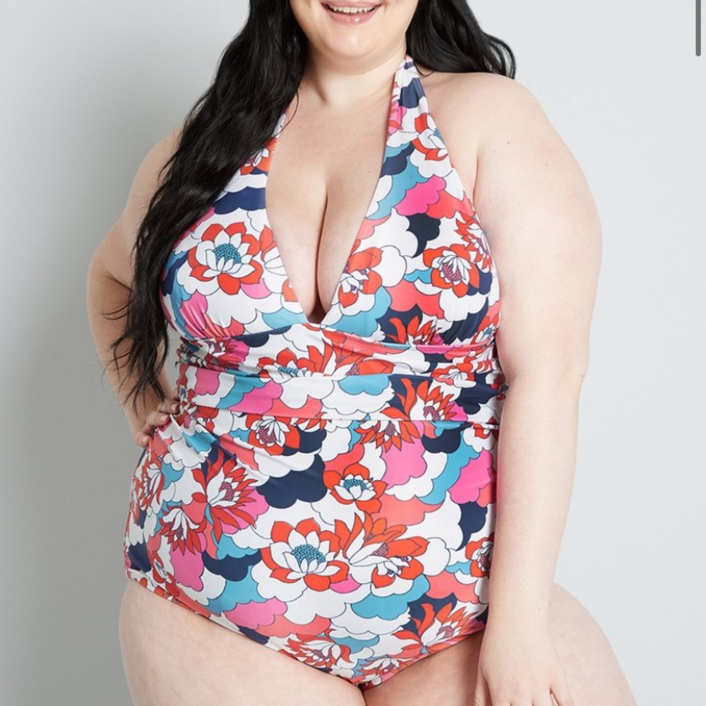 NWT Modclotth X Barbie Halter Top Retro Swimsuit